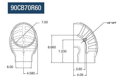 7" ID to 6" ID - Cobra Head Reducing - Rubber