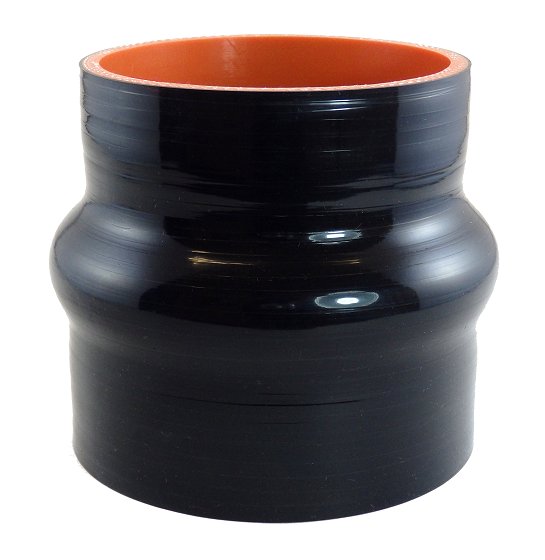 Silicone Reducing Hump Hose 4" ID to 3-1/2" ID X 4" Long Gloss Black