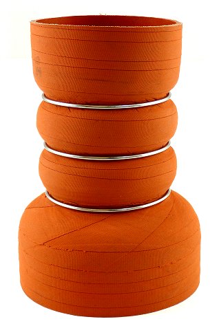 4" ID to 3" ID X 6" Long - Matte Red - Aramid 500 Degrees