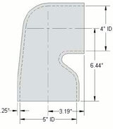 4" ID to 5" ID - Cobra Head Reducing - Rubber