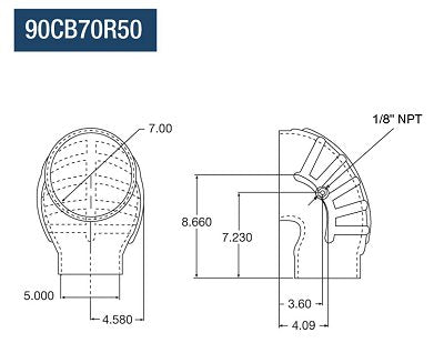 7" ID to 5" ID - Cobra Head Reducing - Rubber