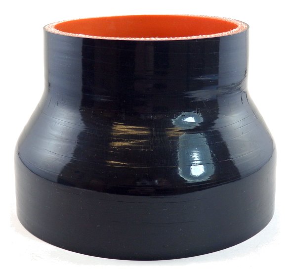 5.5" ID to 4" ID X 4" Long  - Gloss Black 5 Ply